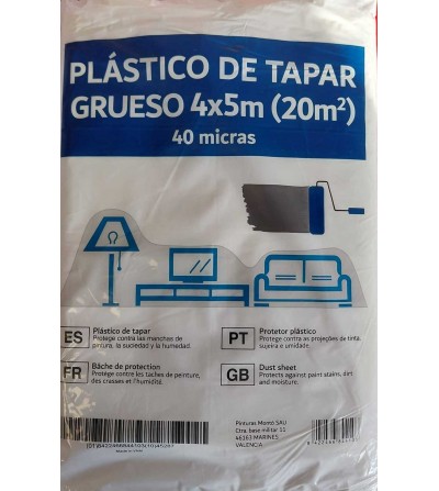 Plástico cubre todo grueso 40 micras de 4x5 m